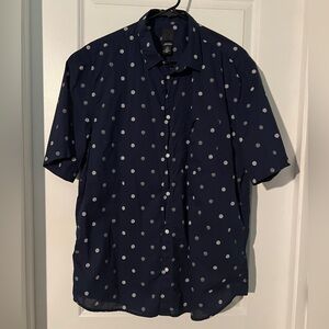 H&M Polkadot Button Up Checkered Shirt - Regular